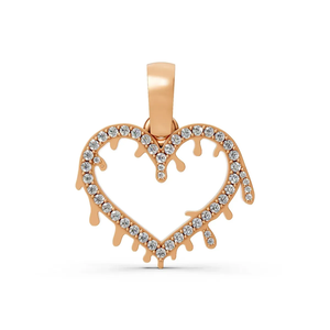 Colgante de Corazón con Diamante Cultivado en Laboratorio Certificado por IGI, Chapado en Rodio, 14 Quilates de Oro, 0.20 CT, Pavé, Oro Amarillo, Blanco y Rosa, para Mujer - Product Image 1