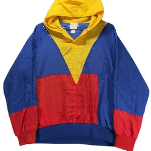 Retro Windbreaker Jacket Hip Hop Vintage Best Quality Colorblock Contrasting Colors Top Nylon Mens Wind Breaker Jacket - Product Image 1