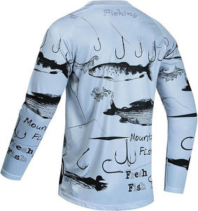 Haut de pêche OEM à manches longues avec protection solaire et masque intégré, vente en gros, sublimation, t-shirt de pêche pour hommes, t-shirts pour hommes - Product Image 2