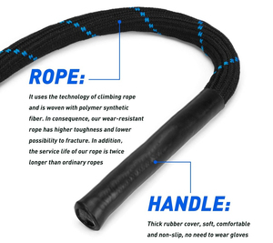 Corde à sauter conçue pour la perte de poids, l'entraînement cardio, l'agilité et le renforcement musculaire, avec une durabilité accrue - Product Image 2