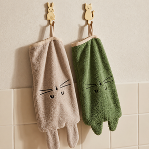 Lot de 2 gants de bain écologiques à imprimé animal pour bébé, en tissu éponge doux, serviettes de lavage en forme de marionnette, cadeau pour nouveau-né et tout-petit, pour la salle de bain et la crèche - Product Image 1