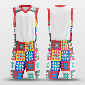 Ensemble de maillots de basket-ball personnalisés sublimés rouge et vert, unisexe, sans manches, col en V, évacuation de l'humidité, respirant, écologique, 100% - Product Image 5
