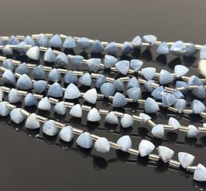 Lab Created Blue <b>Opal</b> Trillion Briolette Gemstone Beads Wholesale Bulk Loose for Jewelry Making Necklace <b>Earrings</b> Color - Product Image 4