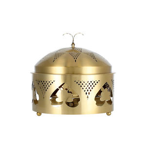 Plat de service élégant en métal doré pour réchaud alimentaire, idéal pour mariages et hôtels, plat à soupe décoratif fait main en gros - Product Image 1