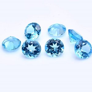 Topaze bleue naturelle AAA, taille brillant 6 mm |   Pierre précieuse brute calibrée extraite de la terre |   Fabrication de bijoux avec jeu de couleurs - Product Image 1