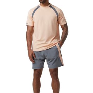 Conjunto deportivo informal de verano de 2 piezas, camiseta de manga corta y pantalones cortos cargo, conjunto de punto de algodón transpirable para hombre. - Product Image 1