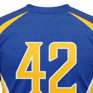 Maillot de football américain personnalisé à sublimation, col en V, 100 % polyester, anti-humidité, uniforme d'équipe, OEM en gros - Product Image 6