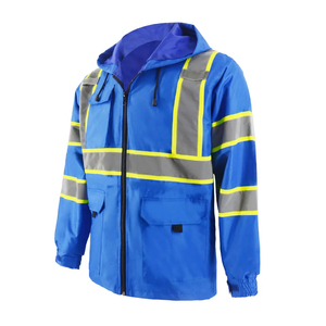 Blouson d'extérieur matelassé haute visibilité réfléchissant à capuche, léger, imperméable et respirant pour l'été - Product Image 1