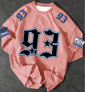 Camiseta de Fútbol Americano de Algodón Grueso, Talla Grande, Número Frontal Personalizado, Ropa Deportiva de Gran Tamaño, Estilo Urbano, Marca Privada OEM - Product Image 2