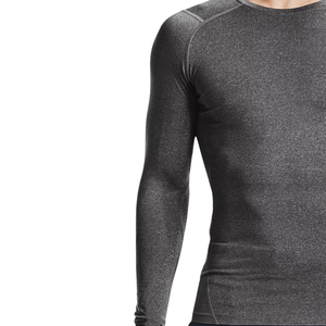 Camiseta de Compresión de Manga Larga para Hombre, Cuello Redondo, Secado Rápido, Poliéster, Corte Ajustado, para Entrenamiento, Personalizable, Fabricación OEM - Product Image 1