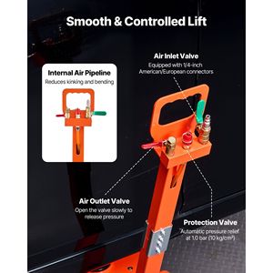 Gato Hidráulico Neumático de Triple Bolsa de 3 Toneladas/6613 Libras con Elevación Rápida de 1-6 Segundos, Columna Elevada de 18.5 Pulgadas y Mango Ajustable para SUV - Product Image 6