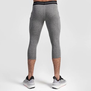 Leggings de compression pour hommes, de haute qualité, pour l'entraînement et le fitness, taille élastique, séchage rapide, noir et blanc, vente en gros sur mesure - Product Image 3