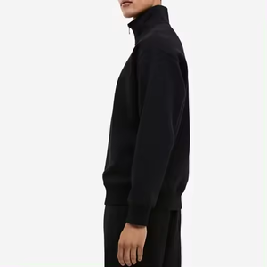 Sudadera de cuello alto para hombre, ropa de primavera, estilo streetwear de lujo, algodón, corte holgado, hombros caídos, media cremallera. - Product Image 5