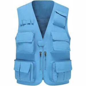Multi-Pocket Quick-Drying Man <b>Work</b> <b>Cargo</b> Oversized Workwear Black Mesh Utility Windproof Outdoor Fishing Men's Vest - Product Image 6