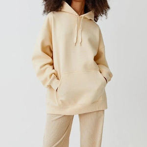 Vente flash : sweat à capuche oversize en coton 100% pour femme, manches longues, fitness, décontracté, impression de logo personnalisée - Product Image 1
