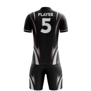 Ensemble d'uniformes de volley-ball unisexes personnalisés, sublimés, 100 % polyester, maille respirante, short, taille élastique, col en V, poches, nom - Product Image 2