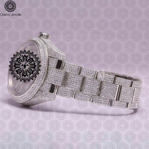Reloj de Lujo Charm_Jewells de Acero Inoxidable con Bisel de Diamantes, Cristal de Zafiro, Movimiento de Cuarzo Analógico, Unisex, Caja Redonda de 40 mm - Product Image 3