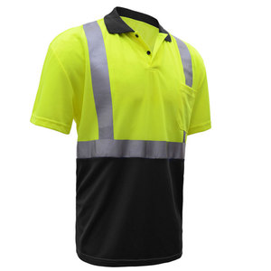 Hot Sale Polyester Hi Vis Working Polo Shirts Two Tone Color Reflective Roadway Safety Work Clothes Polo Shirts - Product Image 2