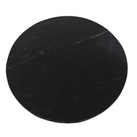 Meubles de restaurant et de café commerciaux, table de bistrot pliable en métal et plateau en marbre noir, base en métal, table à manger