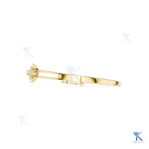 Lab Grown Diamond Floral Filigree <b>Bangle</b> 14K 18K <b>Solid</b> <b>Gold</b> Fine Luxury Unisex Vintage Openwork Jewelry KRUP JEWELS - Product Image 2