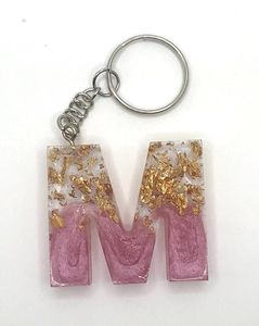 Llavero de Resina Personalizado con Letra, Anillo de Llaves con Inicial del Alfabeto Hecho a Mano para Mujeres, Hombres, Niños, Bolsos, Carteras, Mochilas y Personalización - Product Image 1