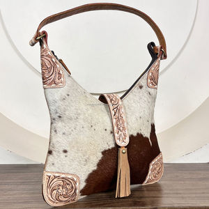 Nuevo Bolso de Hombro de Cuero Vacuno de Lujo, Estilo Western, Bolso Tipo Hobo con Herrajes, para Mujer, Moderno, de Gran Capacidad, para Compras - Product Image 4