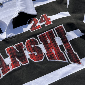 Chemises boutonnées à rayures brodées personnalisées, t-shirt à manches longues ample et surdimensionné, t-shirt thermique à manches longues 100% coton pour hommes - Product Image 5