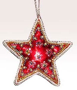 <b>Star</b> Shape Housewarming Gift Modern 2025 Hot Sale Christmas Ornaments Zari Embroidery <b>Tree</b> Decorations <b>For</b> Home Party Decoration - Product Image 5