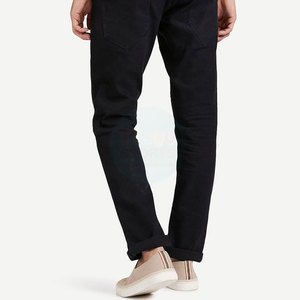 Jean décontracté sur mesure pour homme, 100 % coton, respirant, écologique, à braguette boutonnée, léger, délavé, en gros - Product Image 2