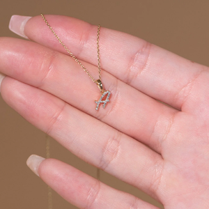 Colgante con Letra 4, Plata de Ley 925, Moissanita, Colgantes Minimalistas para Uso Diario, Diseño Inicial Personalizado, Alta Calidad - Product Image 6