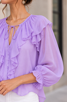 Haut pour femme en rayonne à imprimé floral, col carré, manches ballon avec volants, coupe droite, mode décontractée printemps-été