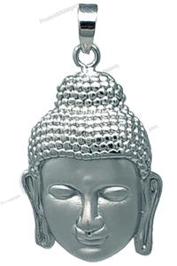 Pendentif visage de bouddha en argent sterling plaqué or blanc pour unisexe - Product Image 2
