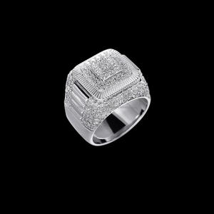 Bague géométrique carrée en argent 925 avec diamant de laboratoire et pierre brillante pour les acheteurs en gros - Product Image 1
