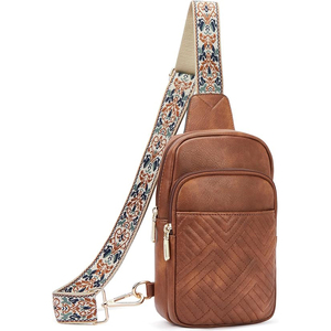 Bolso Bandolera de Cuero Impermeable Convertible con Correa de Cadena Desmontable y Cremallera, Bolso de Hombro para Camping, Caza y Uso Diario Versátil - Product Image 1