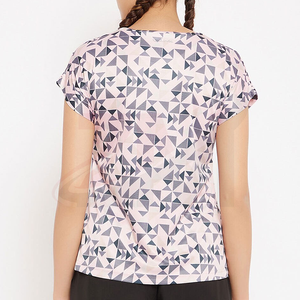 T-shirt à manches courtes col rond imprimé à séchage rapide en tissu tricoté, style décontracté, pour le printemps et l'été, personnalisable avec logo de marque - Product Image 2