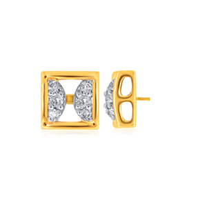 Pendientes de Diamantes con Marco Cuadrado Elegante y Brillante, Oro Amarillo de 18K, Diseño de Joyería Fina Contemporánea - Product Image 3