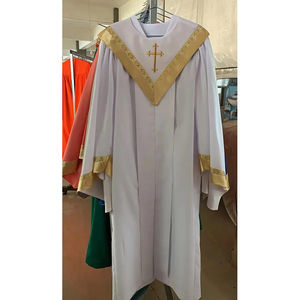 Túnica de Coro Azul para Iglesia con Estola 2026, Diseño Personalizado de Alta Calidad, Túnica Bordada al por Mayor, Bordado Dorado en Poliéster - Product Image 4