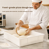 Boîte à pâte à pizza en PP de qualité alimentaire, bac de fermentation de la pâte, plateau de stockage pour boulangerie, conteneur de stockage de pâte empilable