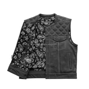 MH Vente Flash : Gilet de Motard Homme en Cuir Véritable Imperméable pour l'Hiver avec Fermeture Éclair, Coupe-Vent et Option Grandes Tailles - Product Image 6