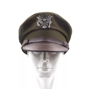 Accessoires d'uniforme de haut rang Casquette noire en laine avec logo brodé Nouvelle casquette au design élégant avec logo personnalisé - Product Image 1