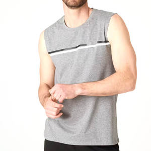 Camiseta sin mangas estilo panel para hombre, licra/poliéster, transpirable, de secado rápido, cómoda, corte regular, logotipo personalizado OEM, colores personalizados - Product Image 3