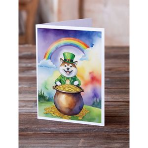 Akita St Patrick's Day Whimsical A7 Cartes vierges Lot de 8 avec enveloppes 5x7 Cartes de vœux - Product Image 2