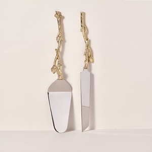 Handcrafted Metal Premium Gold Stainless Steel Portable <b>Cake</b> <b>Server</b> Set of 2 Piece Manufacturer Wholesaler Factory Direct Sale - Product Image 1