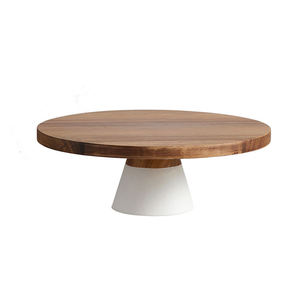 Base para Pastel de Madera Rústica Ecológica, Apta para Lavavajillas, Plato de Exhibición para Pastelería, Cafetería, Hogar, Elegante Pedestal para Servir Postres y Frutas - Product Image 6