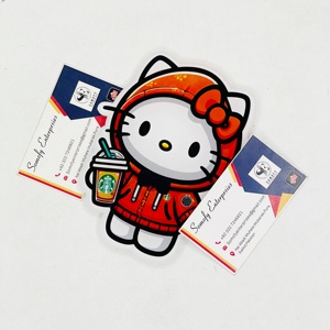 Pince à cils Hello Kitty en acier inoxydable avec aimants, design café, logo personnalisé, outils à cils portables et écologiques - Product Image 1