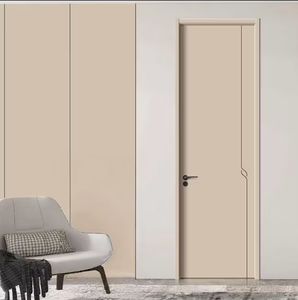 Modern Walnut Wooden Veneer Private Entry Room Door Moisture-resistance Fire-retardant Solid MDF Material Wood Door Interior - Product Image 3