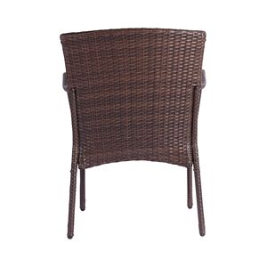 3 pezzi Set di posti a sedere all'aperto marrone gruppo di mobili da giardino in Rattan Set di sedie da giardino marrone da bistrot - Product Image 6