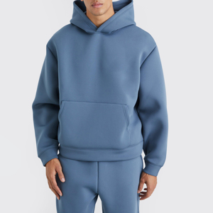 Survêtement pour homme moderne et décontracté à capuche, imprimé uni, 100% coton, avec personnalisation de la marque, pour la mode urbaine d'hiver - Product Image 6