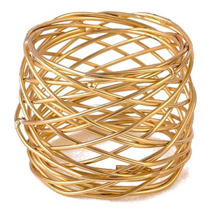 แหวนผ้าเช็ดปากลวดโลหะทรงกลมสำหรับโต๊ะปาร์ตี้ชิ้นกลางตกแต่งบ้านไม่เหมือนใครทำจากไม้และกระดาษพร้อมวัสดุเหล็ก - Product Image 1