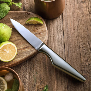 Ensemble de 5 couteaux de cuisine en acier inoxydable, manche creux, couteaux de chef, couteau à découper, Santoku, manche courbé, DIY, OEM, ODM - Product Image 4